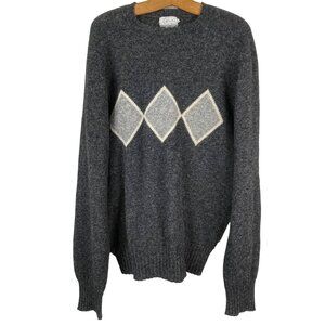 Vintage Elliot Preppy Shetland Wool Argyle Pullover Sweater Diamond Size Medium
